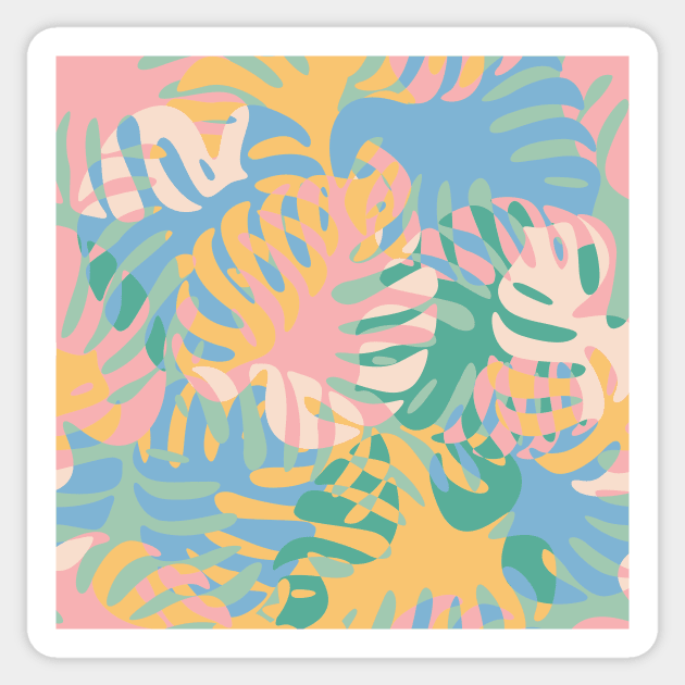 Pastel Plants / Colorful Monstera Leaves Sticker by matise